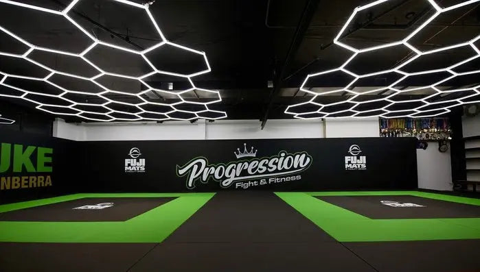 Fuji Black and Electric Green Tatami Mats