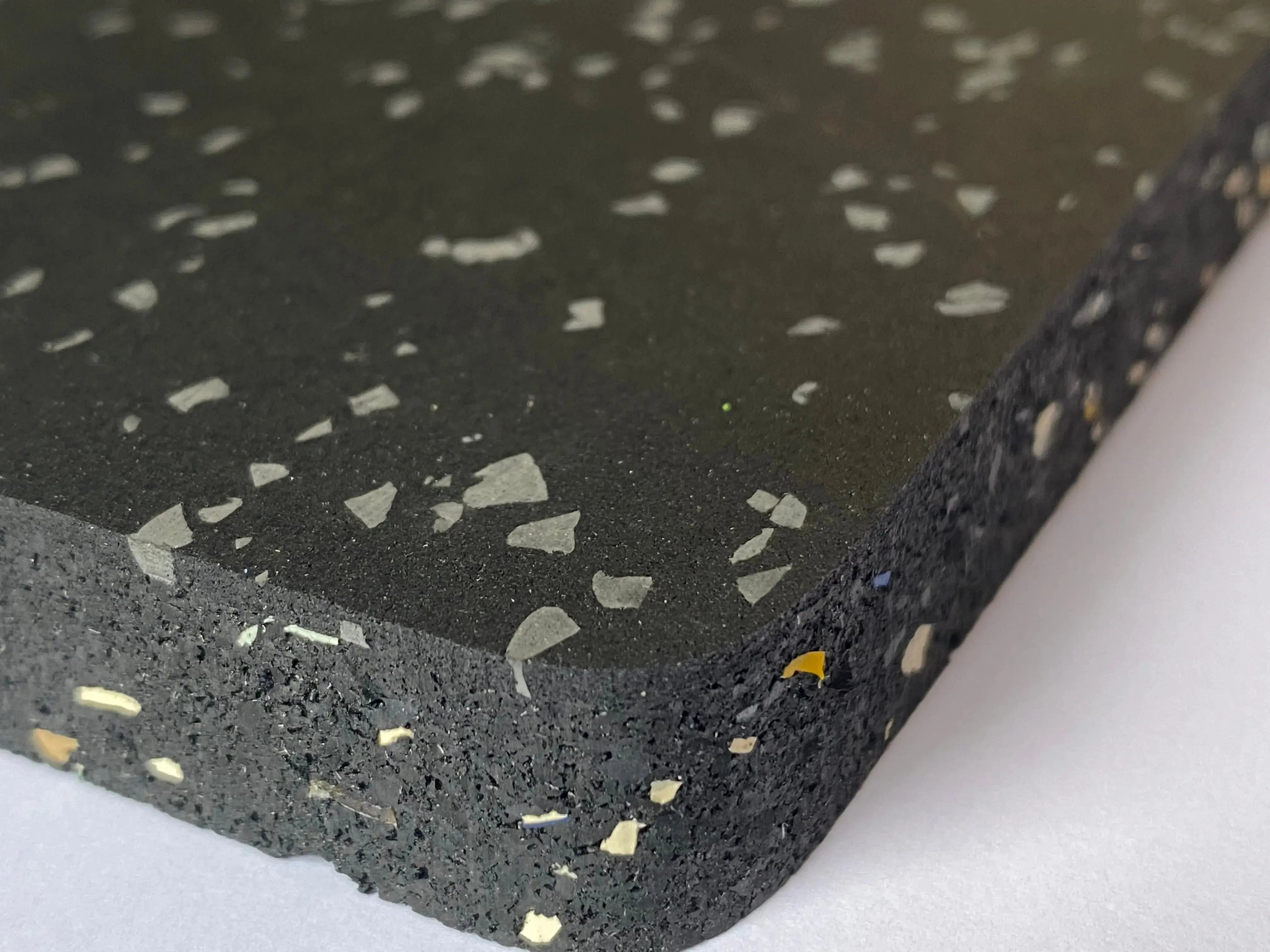 Legend Dark Grey Speckle 15mm Rubber Gym Tile Sample Swatch