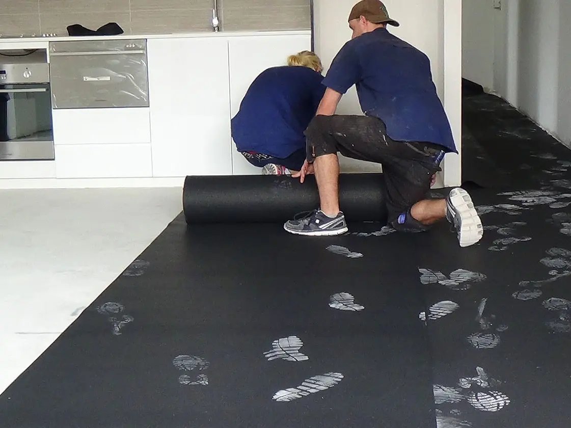A1 AcoustaMat Underlay being laid