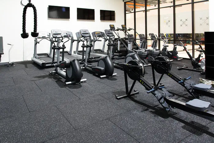 A1 Rubber 15mm Gym Tiles Grey Speckle