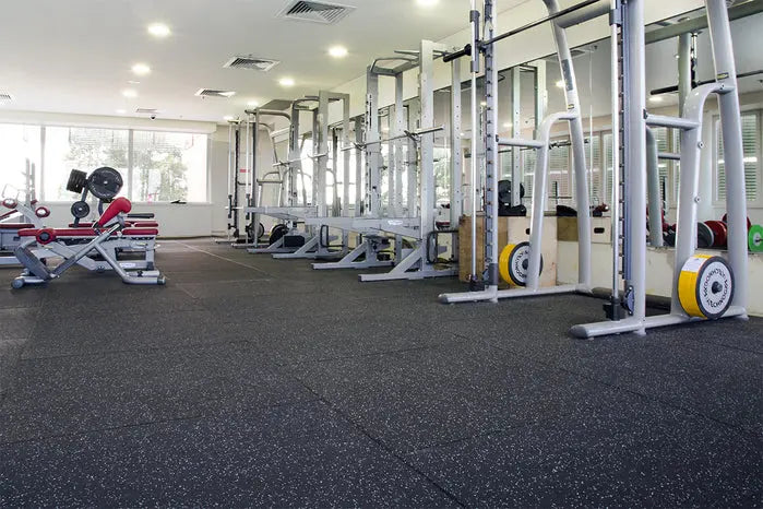 A1 Rubber 15mm Gym Tiles Grey Speckle 2