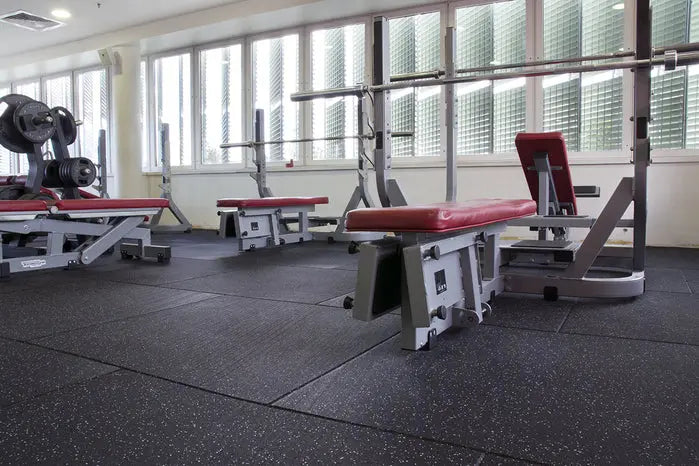 A1 Rubber 15mm Gym Tiles Grey Speckle 3