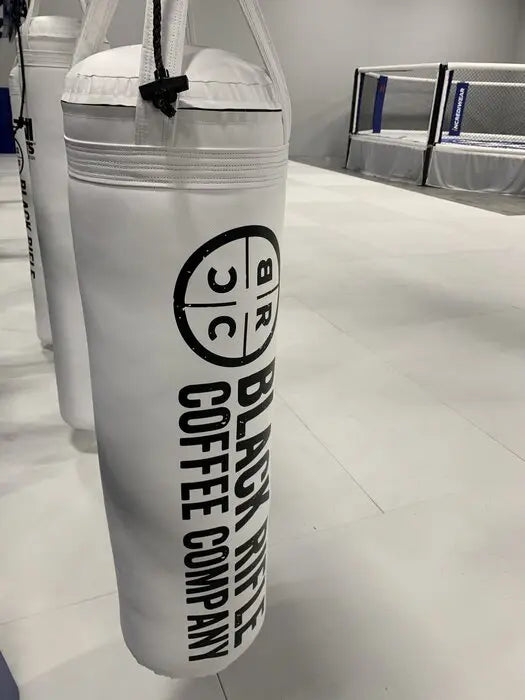 Fuji 4ft Boxing Bags white custom logo in white