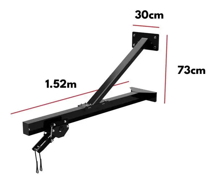 Fuji Single Slide Bag Rack front side profile with dimensions