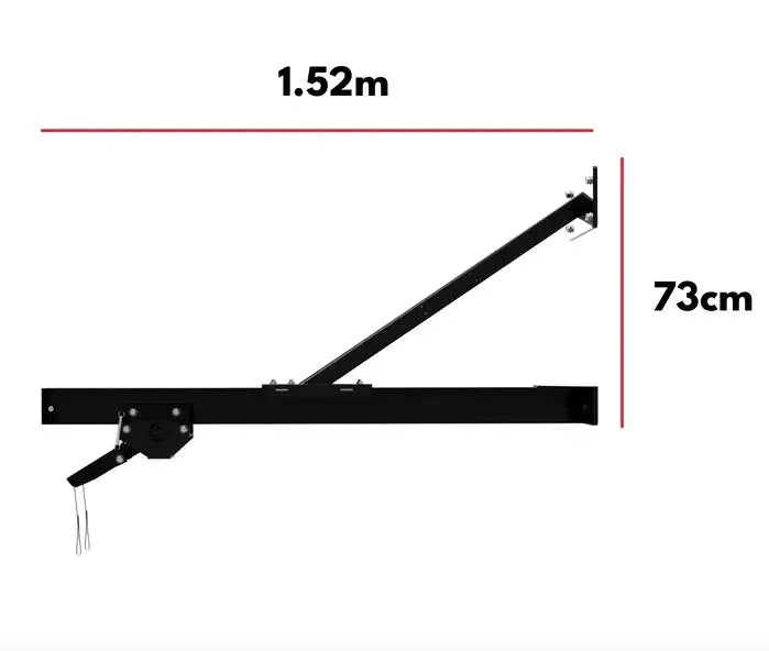 Fuji Single Slide Bag Rack side profile with dimensions