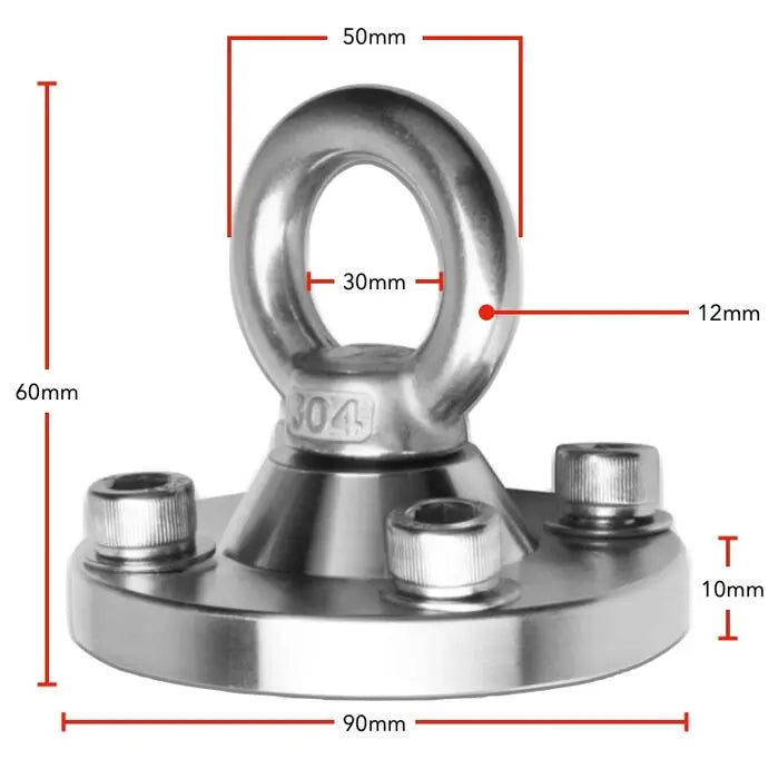 GRPL Tec Heavy Duty 360 Anchor Mount with size dimentions