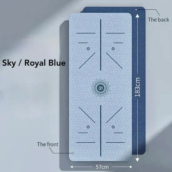 Legend Non-Slip Yoga Mat Sky and Royal Blue