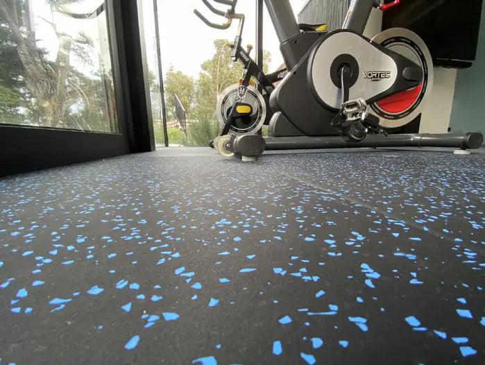 Legend Blue Speckle 15mm Rubber Gym Tiles