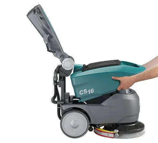Tennant CS16 Gym Floor Scrubber water tank lift off