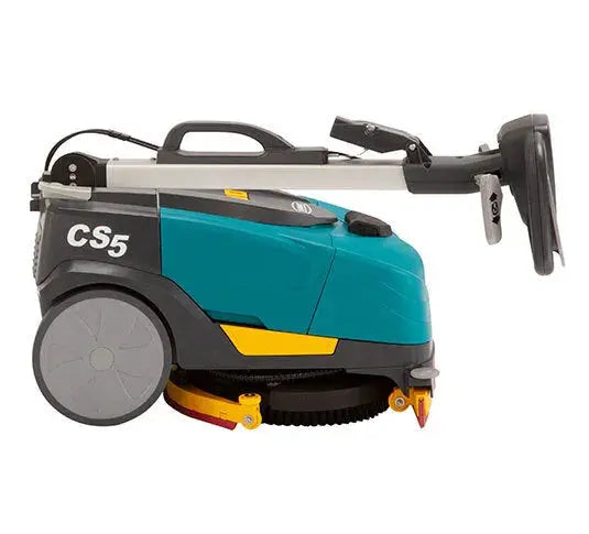 Tennant CS5 Micro Gym Floor Scrubber storage view with folded handle